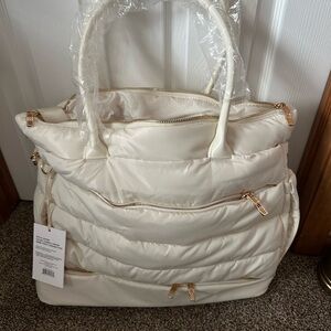 Cream Puffer Overnight Tote Bag